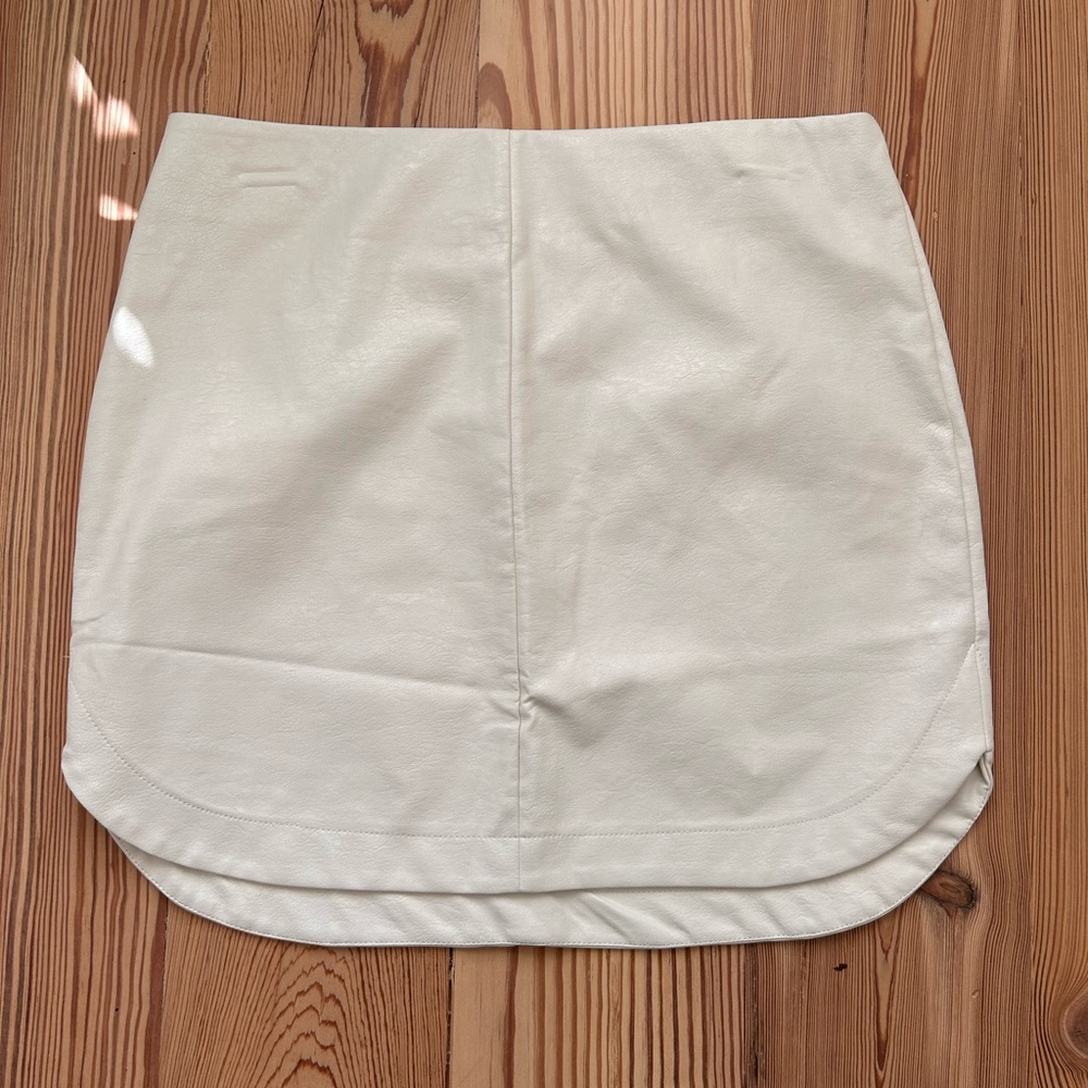 Wild Honey white leather skirt